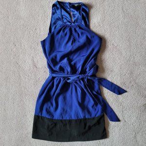 Express Blue with Black Accent Dress Fully Lined Removable Belt